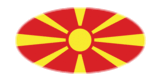 Mazedonien-Flagge als ovale Vignette