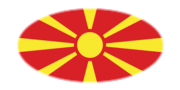 Mazedonien-Flagge als ovale Vignette