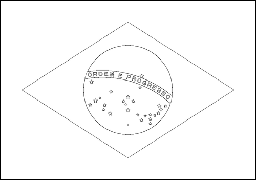 Umriss der Flagge Brasilien zum Ausmalen