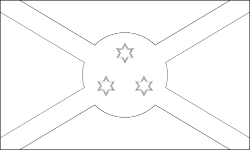 Umriss der Flagge Burundi zum Ausmalen