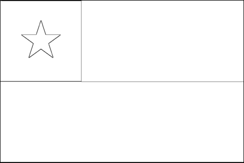 Umriss der Flagge Chile zum Ausmalen