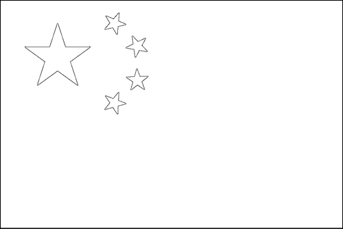 Umriss der Flagge China zum Ausmalen