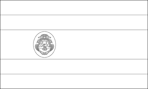 Umriss der Flagge Costa Rica zum Ausmalen