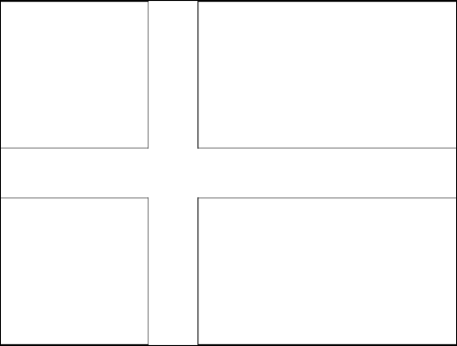 Umriss der Flagge Dänemark zum Ausmalen