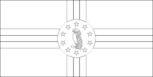 Umriss der Flagge Dominica zum Ausmalen