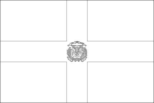 Umriss der Flagge Dominikanische Republik zum Ausmalen