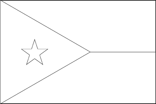 Umriss der Flagge Dschibuti zum Ausmalen