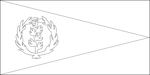 Umriss der Flagge Eritrea zum Ausmalen