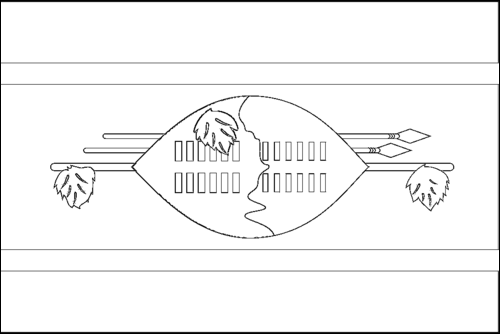 Umriss der Flagge Eswatini zum Ausmalen