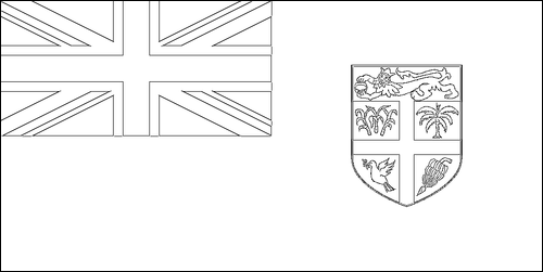 Umriss der Flagge Fidschi zum Ausmalen