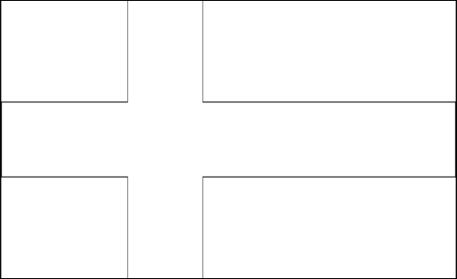 Umriss der Flagge Finnland zum Ausmalen