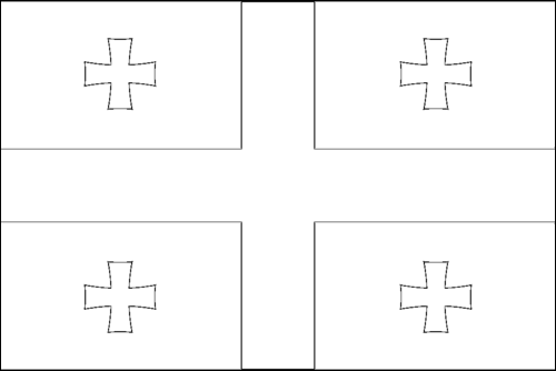 Umriss der Flagge Georgien zum Ausmalen