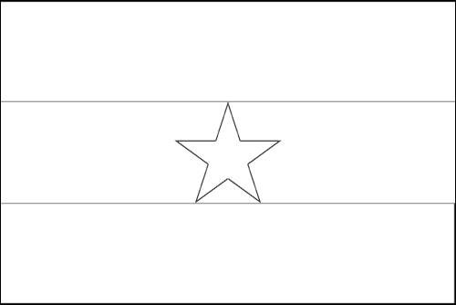 Umriss der Flagge Ghana zum Ausmalen