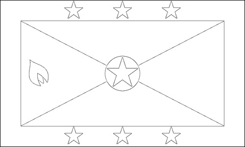 Umriss der Flagge Grenada zum Ausmalen
