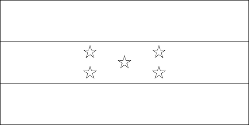 Umriss der Flagge Honduras zum Ausmalen