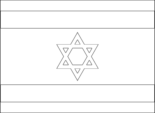 Umriss der Flagge Israel zum Ausmalen