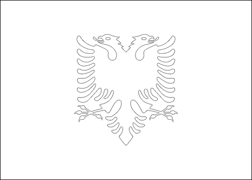 Umriss der Flagge Albanien zum Ausmalen