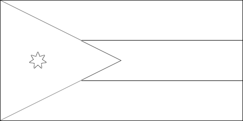 Umriss der Flagge Jordanien zum Ausmalen