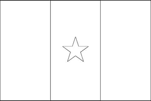 Umriss der Flagge Kamerun zum Ausmalen