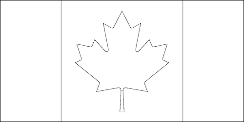 Umriss der Flagge Kanada zum Ausmalen