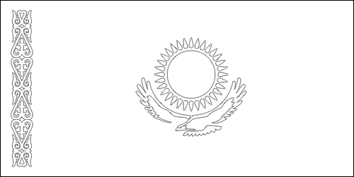 Umriss der Flagge Kasachstan zum Ausmalen
