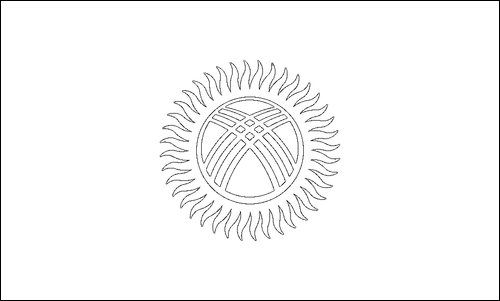 Umriss der Flagge Kirgistan zum Ausmalen