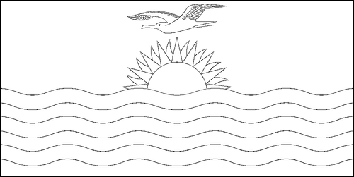 Umriss der Flagge Kiribati zum Ausmalen
