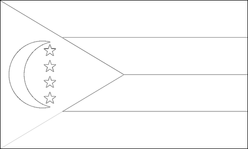 Umriss der Flagge Komoren zum Ausmalen