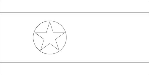 Umriss der Flagge Nordkorea zum Ausmalen