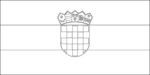 Umriss der Flagge Kroatien zum Ausmalen