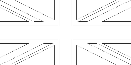 Umriss der Flagge Großbritannien zum Ausmalen