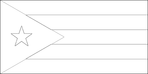 Umriss der Flagge Kuba zum Ausmalen