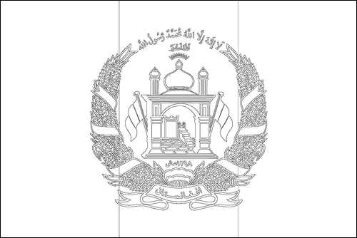 Umriss der Flagge Afghanistan zum Ausmalen