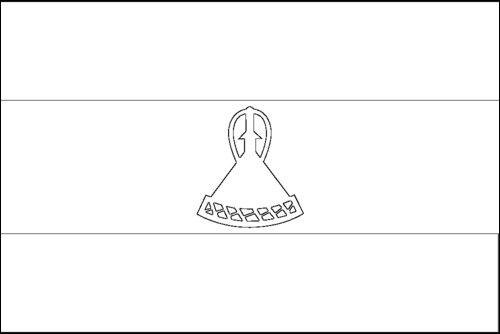 Umriss der Flagge Lesotho zum Ausmalen