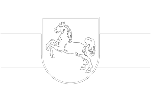 Umriss der Flagge Niedersachsen zum Ausmalen