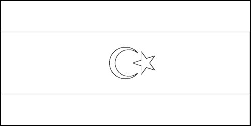 Umriss der Flagge Libyen zum Ausmalen