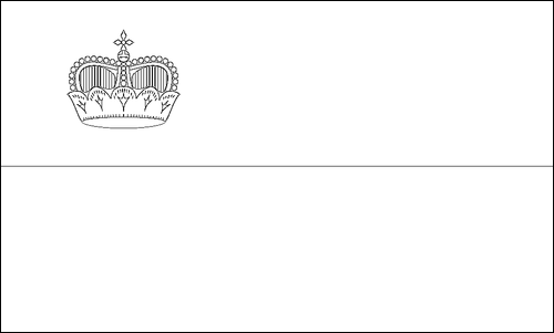 Umriss der Flagge Liechtenstein zum Ausmalen