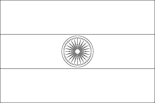 Umriss der Flagge Indien zum Ausmalen