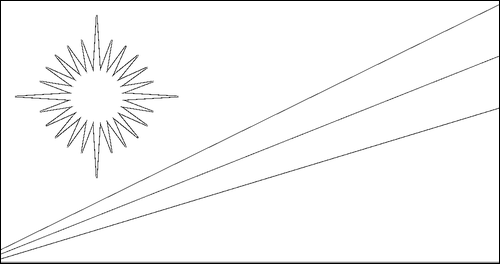 Umriss der Flagge Marshall-Inseln zum Ausmalen