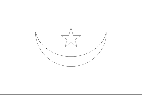 Umriss der Flagge Mauretanien zum Ausmalen