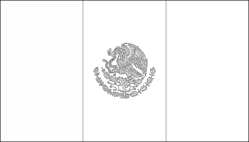 Umriss der Flagge Mexiko zum Ausmalen