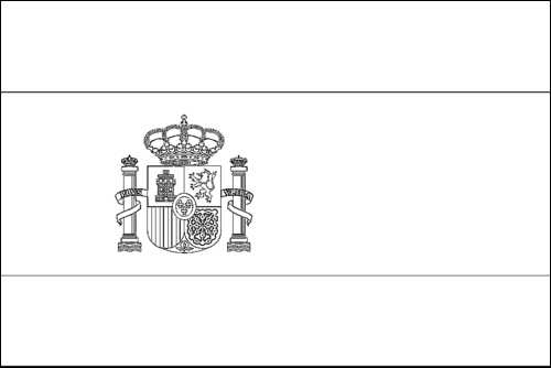 Umriss der Flagge Spanien zum Ausmalen