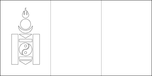Umriss der Flagge Mongolei zum Ausmalen