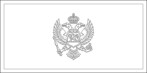 Umriss der Flagge Montenegro zum Ausmalen