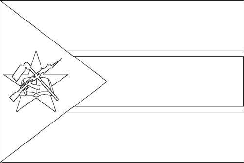 Umriss der Flagge Mosambik zum Ausmalen