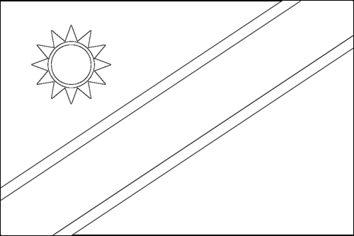 Umriss der Flagge Namibia zum Ausmalen