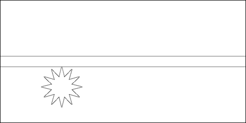 Umriss der Flagge Nauru zum Ausmalen