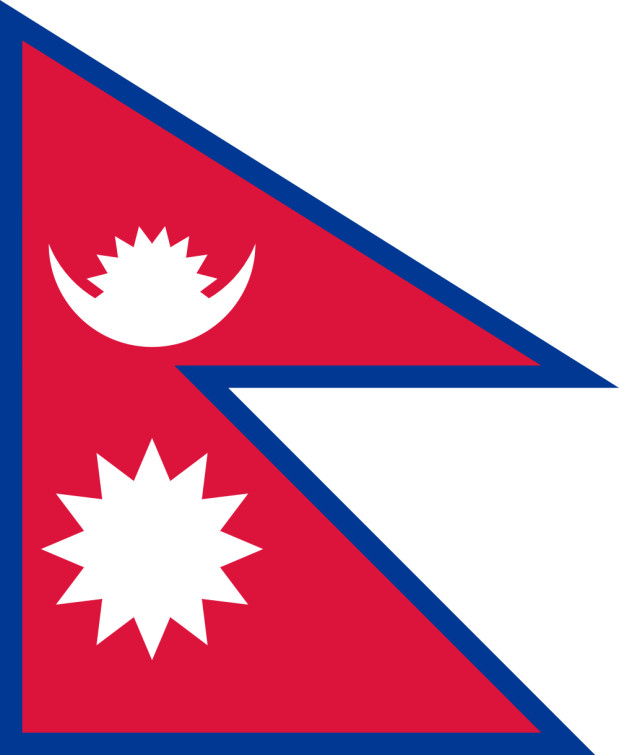 Nepal Flagge , nepalesische Flagge , Nepal Fahne auf