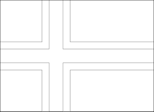 Umriss der Flagge Norwegen zum Ausmalen
