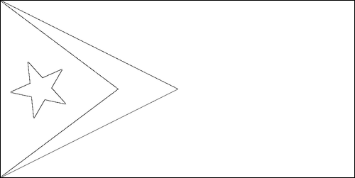 Umriss der Flagge Osttimor zum Ausmalen